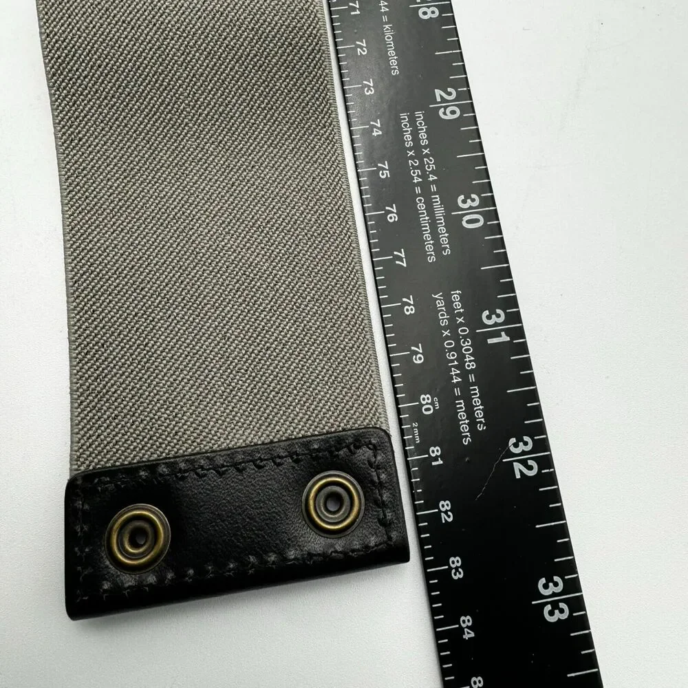 LOFT | Women's Small Extra Wide Leather Belt Bow Snaps Stretch 27